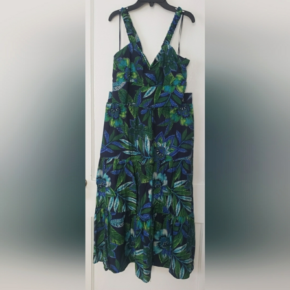 RACHEL ZOE Floral Green and Blue Matching Skirt Set L - Picture 2 of 14